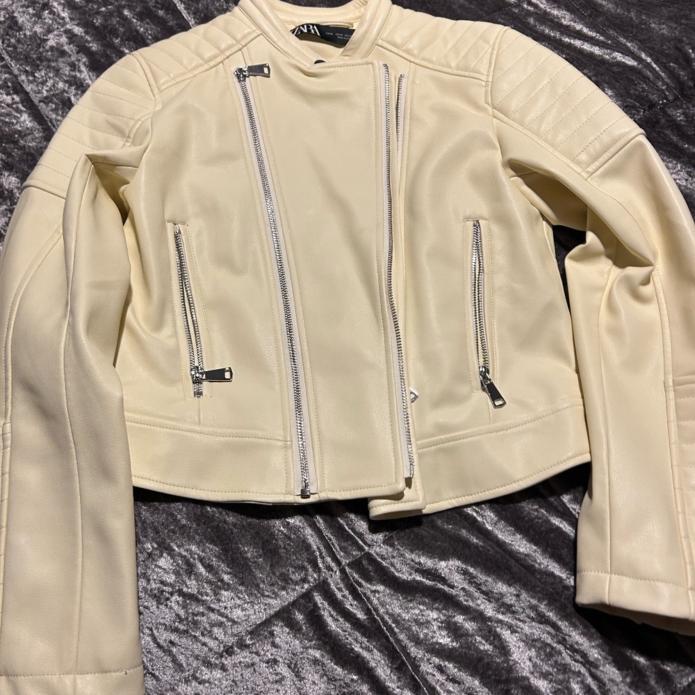 Zara Faux Leather Utility Jacket